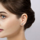 Cercei din aur 18K cu diamante 0,02 ct., model flori, Orsini 00273BL Cercei din aur 18K cu diamante 0,02 ct., model flori, Orsini 00273BL