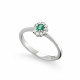Inel din aur 18K cu smarald 0,18 ct. si diamante 0,14 ct., model Orsini 2470G-S3X4 Inel din aur 18K cu smarald 0,18 ct. si diamante 0,14 ct., model Orsini 2470G-S3X4