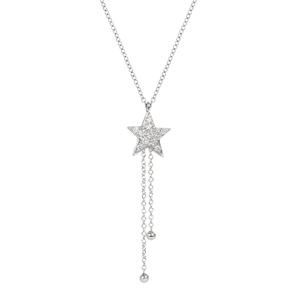 Lantisor din aur 18K cu pandantiv stea cu diamante 0,11 ct., model Orsini CI1686 Lantisor din aur 18K cu pandantiv stea cu diamante 0,11 ct., model Orsini CI1686