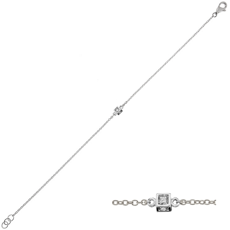 Bratara din aur 18K cu diamante 0,04 ct., model cub, Orsini BR0159 Bratara din aur 18K cu diamante 0,04 ct., model cub, Orsini BR0159
