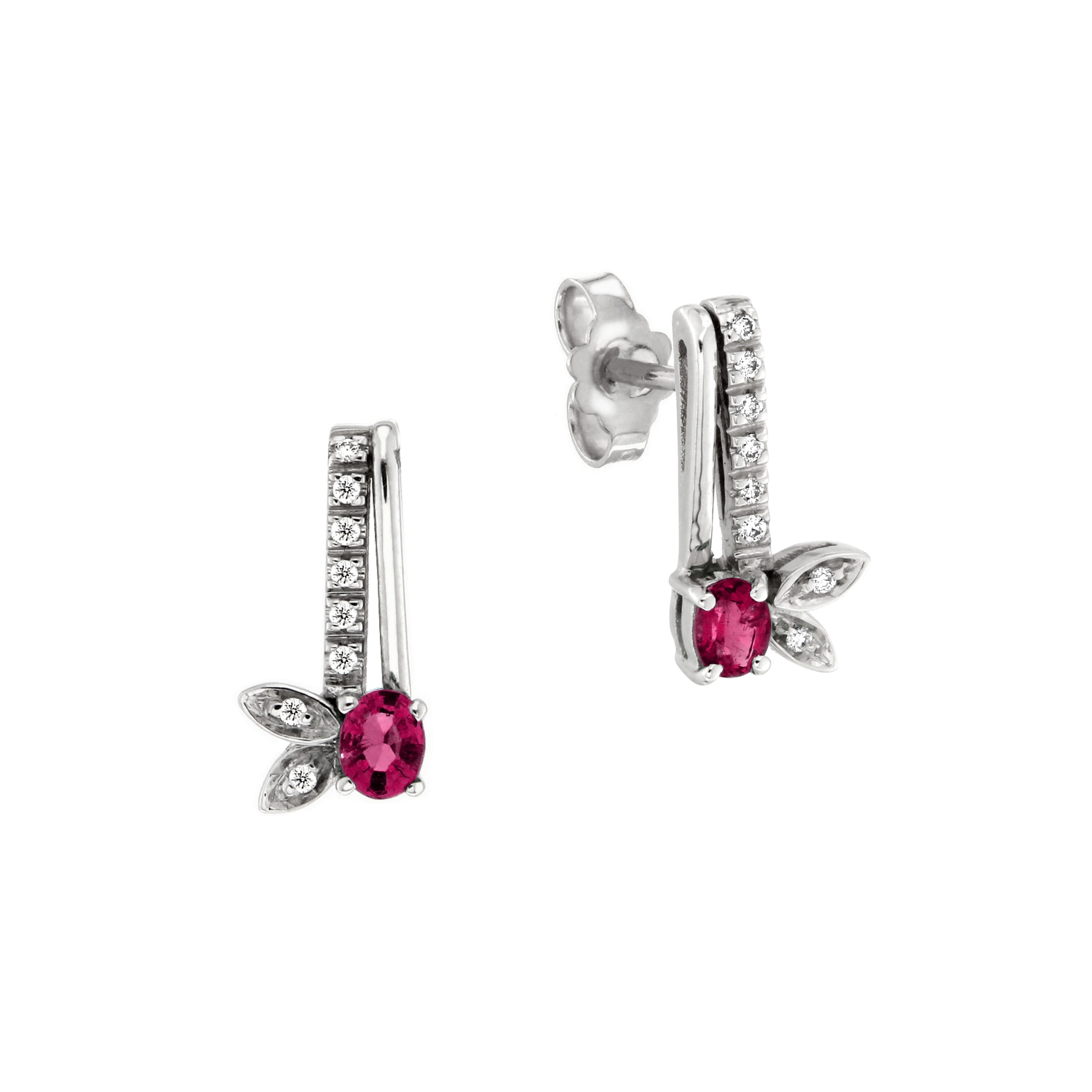 Cercei din aur 18K cu rubine 0,50 ct. si diamante 0,08 ct., model Orsini OR0483-R3X4 Cercei din aur 18K cu rubine 0,50 ct. si diamante 0,08 ct., model Orsini OR0483-R3X4