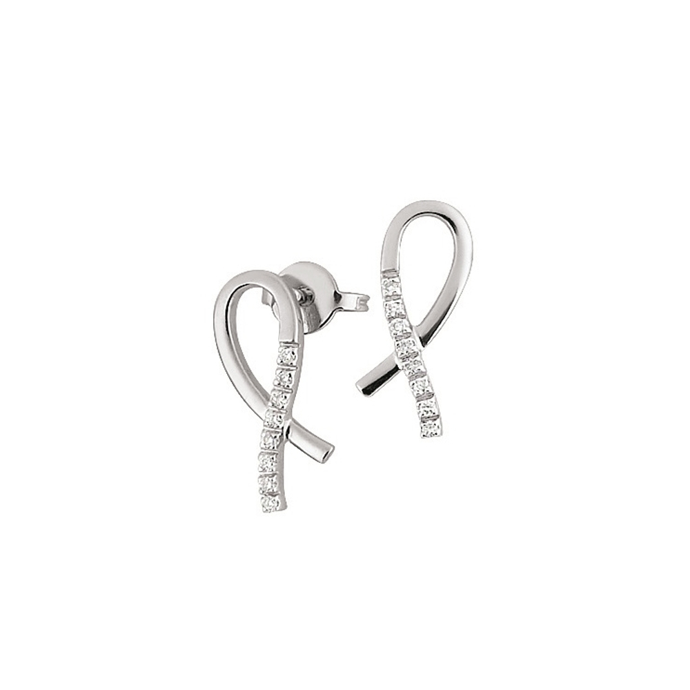 Cercei din aur 18K cu diamante 0,08 ct., model Orsini 00194BL Cercei din aur 18K cu diamante 0,08 ct., model Orsini 00194BL