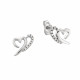 Cercei din aur 18K cu diamante 0,08 ct., model inima, Orsini 00205BL Cercei din aur 18K cu diamante 0,08 ct., model inima, Orsini 00205BL