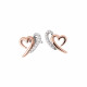 Cercei din aur 18K cu diamante 0,08 ct., model inima, Orsini 00205BL Cercei din aur 18K cu diamante 0,08 ct., model inima, Orsini 00205BL