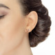 Cercei din aur 18K cu diamante 0,08 ct., model inima, Orsini 00205BL Cercei din aur 18K cu diamante 0,08 ct., model inima, Orsini 00205BL