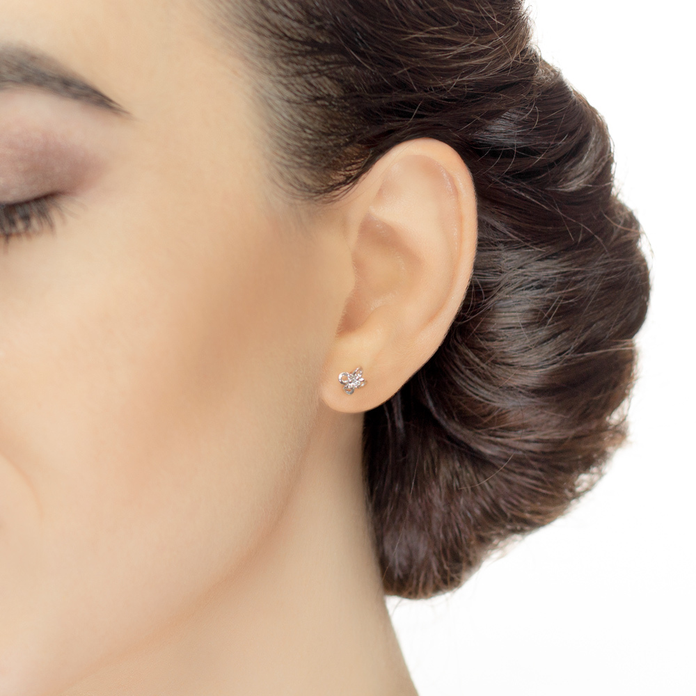 Cercei din aur 18K cu diamante 0,10 ct., model Orsini 00239BL Cercei din aur 18K cu diamante 0,10 ct., model Orsini 00239BL