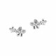 Cercei din aur 18K cu diamante 0,02 ct., model flori, Orsini 00273BL Cercei din aur 18K cu diamante 0,02 ct., model flori, Orsini 00273BL