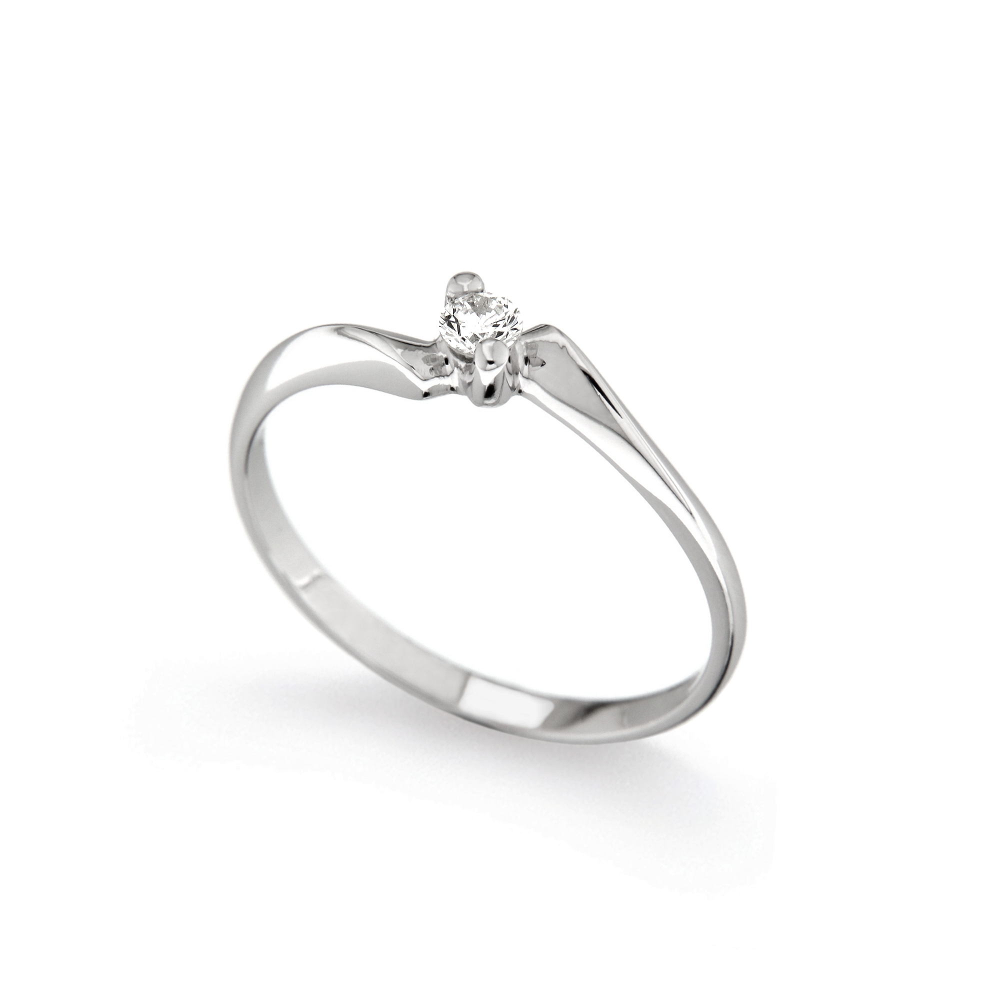 Inel de logodna din aur 18K cu diamant 0,10 ct., model Orsini 01013-10 Inel de logodna din aur 18K cu diamant 0,10 ct., model Orsini 01013-10
