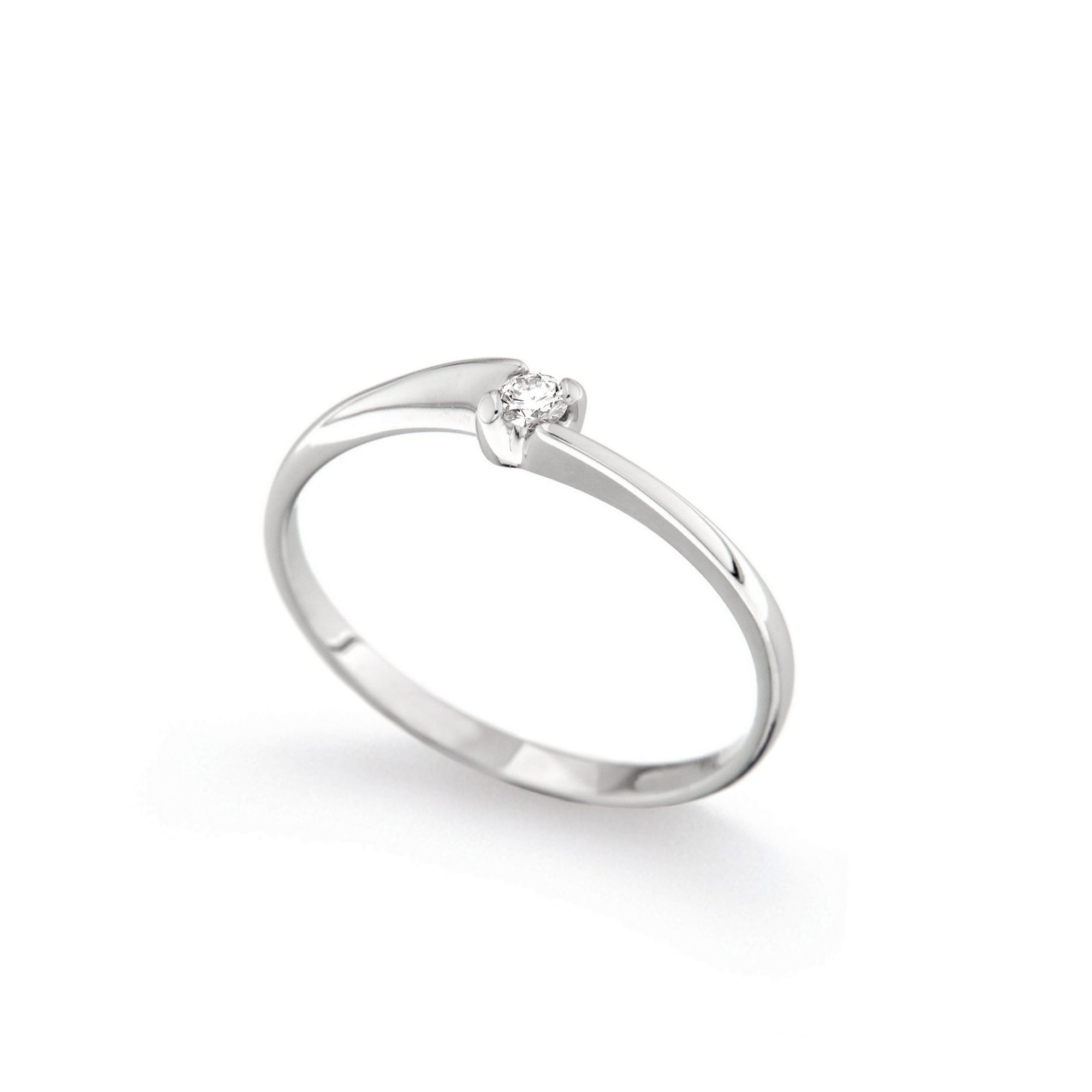 Inel de logodna din aur 18K cu diamant 0,05 ct., model Orsini 01022-05 Inel de logodna din aur 18K cu diamant 0,05 ct., model Orsini 01022-05