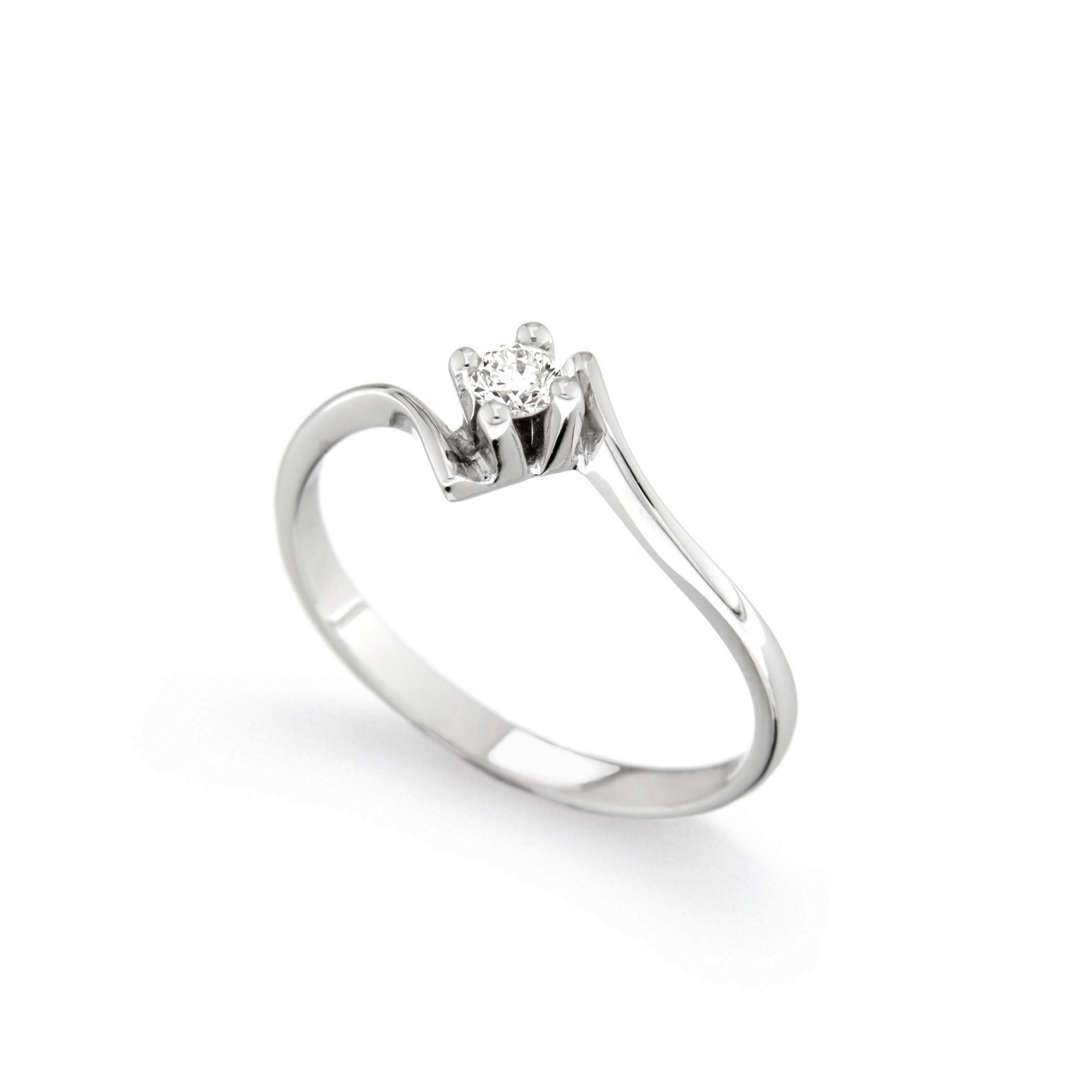 Inel de logodna din aur 18K cu diamant 0,10 ct., model Orsini 01025-10 Inel de logodna din aur 18K cu diamant 0,10 ct., model Orsini 01025-10