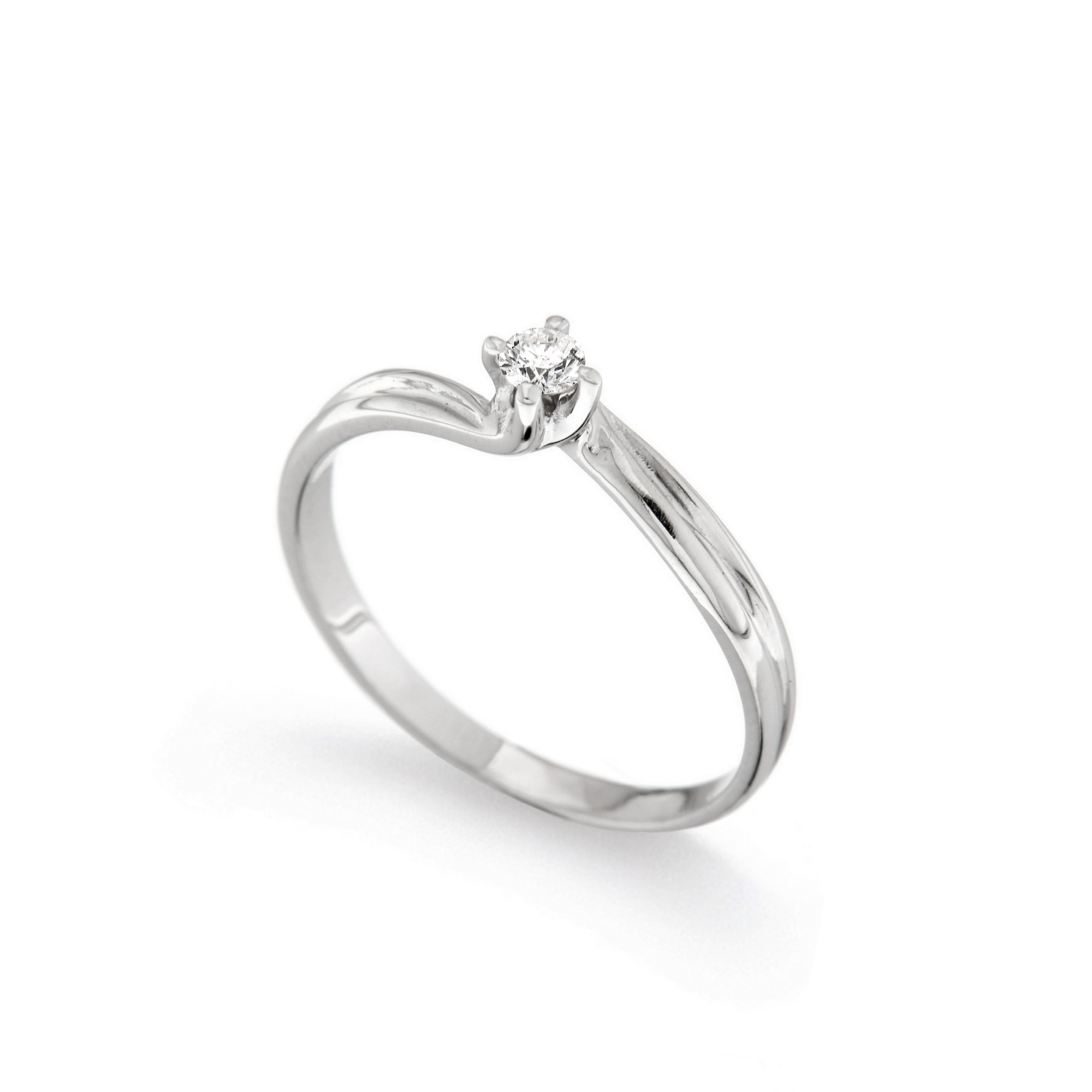 Inel de logodna din aur 18K cu diamant 0,15 ct., model Orsini 01026-15 Inel de logodna din aur 18K cu diamant 0,15 ct., model Orsini 01026-15