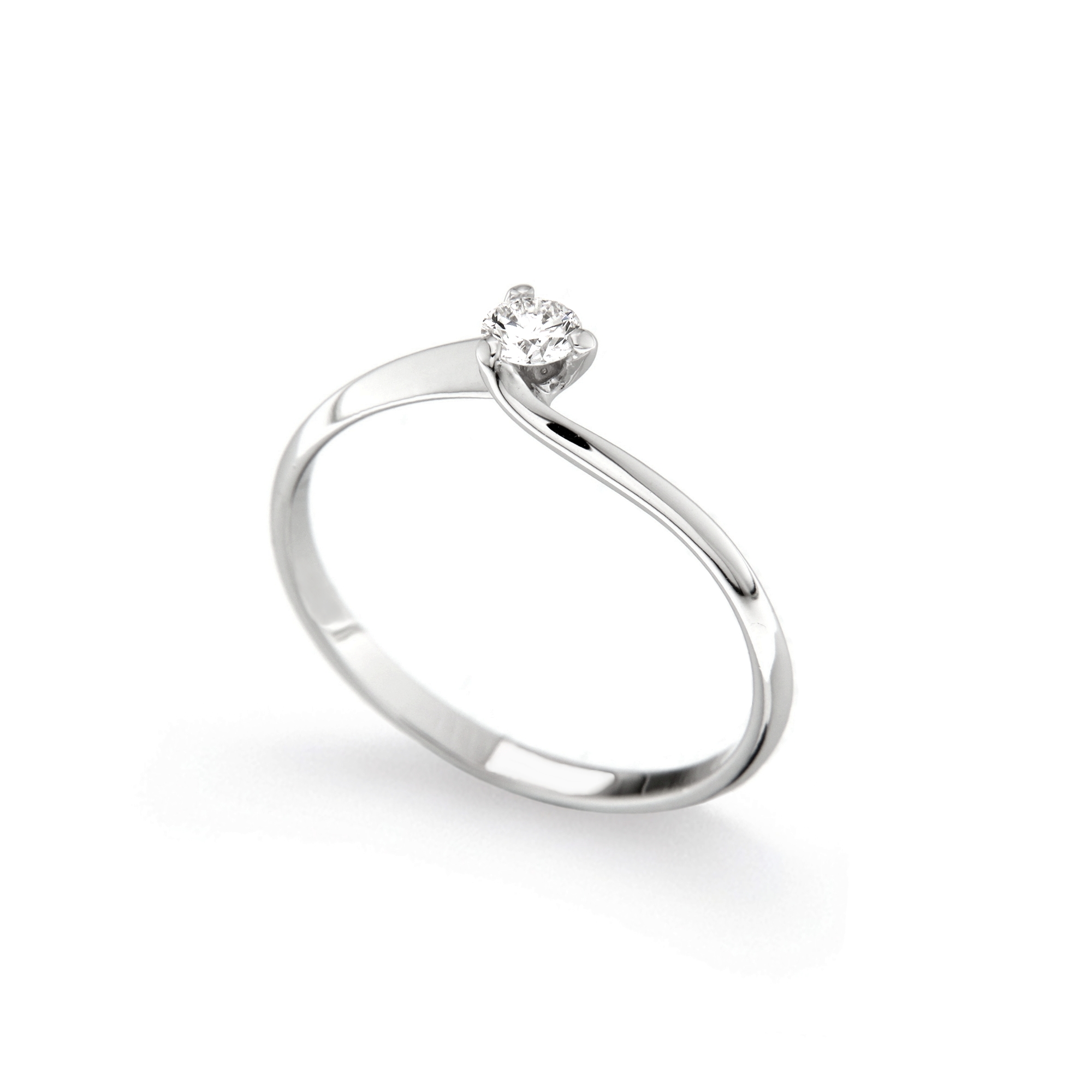 Inel de logodna din aur 18K cu diamant 0,15 ct., model Orsini 01028-15 Inel de logodna din aur 18K cu diamant 0,15 ct., model Orsini 01028-15