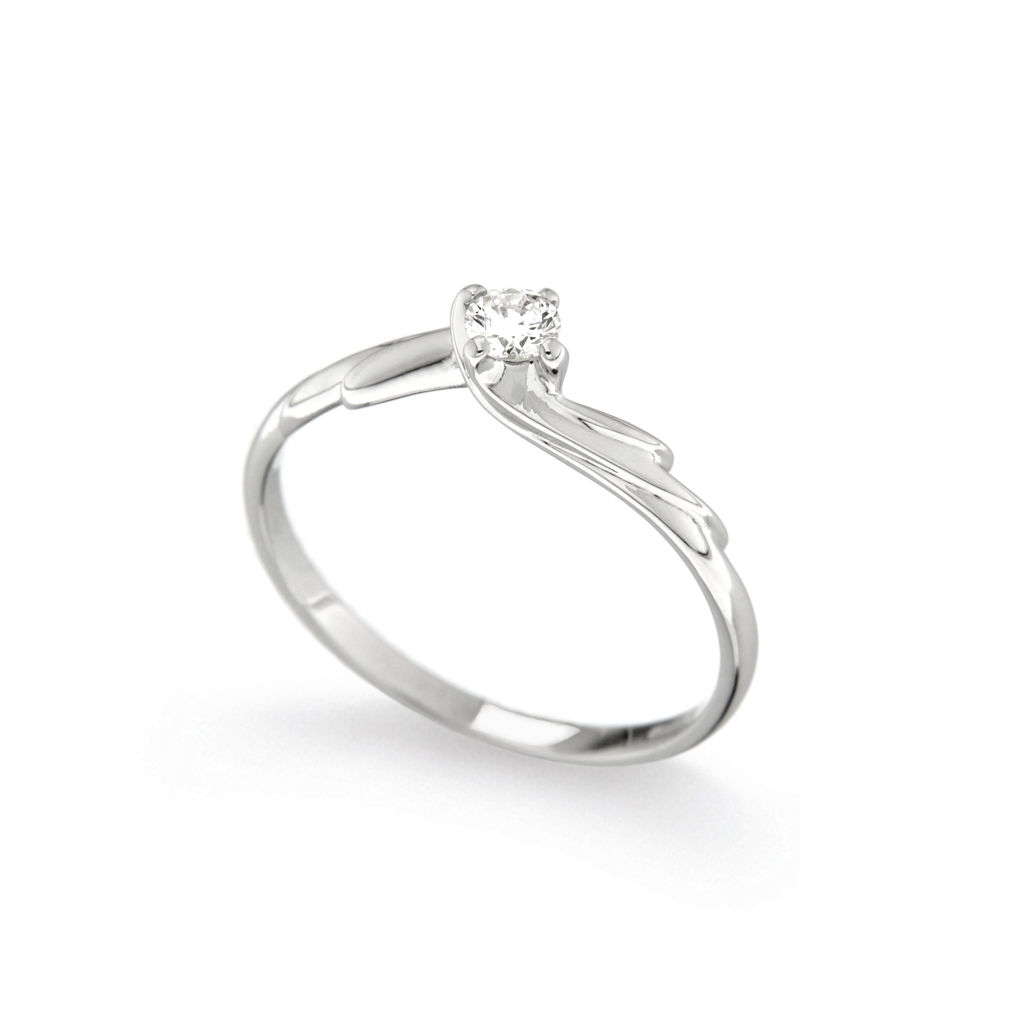 Inel de logodna din aur 18K cu diamant 0,15 ct., model Orsini 01030-15 Inel de logodna din aur 18K cu diamant 0,15 ct., model Orsini 01030-15