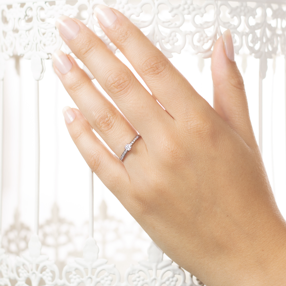 Inel de logodna din aur 18K cu diamante 0,23 ct., model Orsini 01048