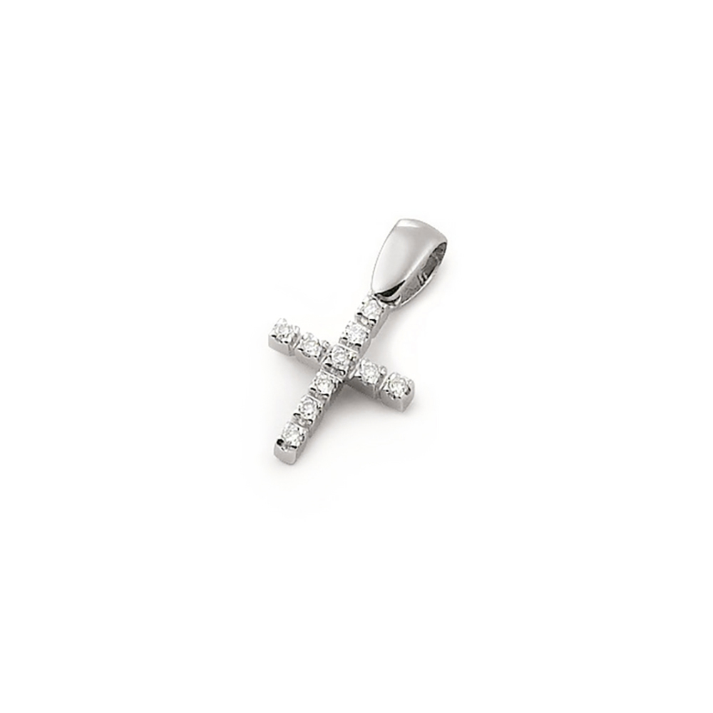 Pandantiv cruciulita din aur 18K cu diamante 0,08 ct., model Orsini 0104CI Pandantiv cruciulita din aur 18K cu diamante 0,08 ct., model Orsini 0104CI