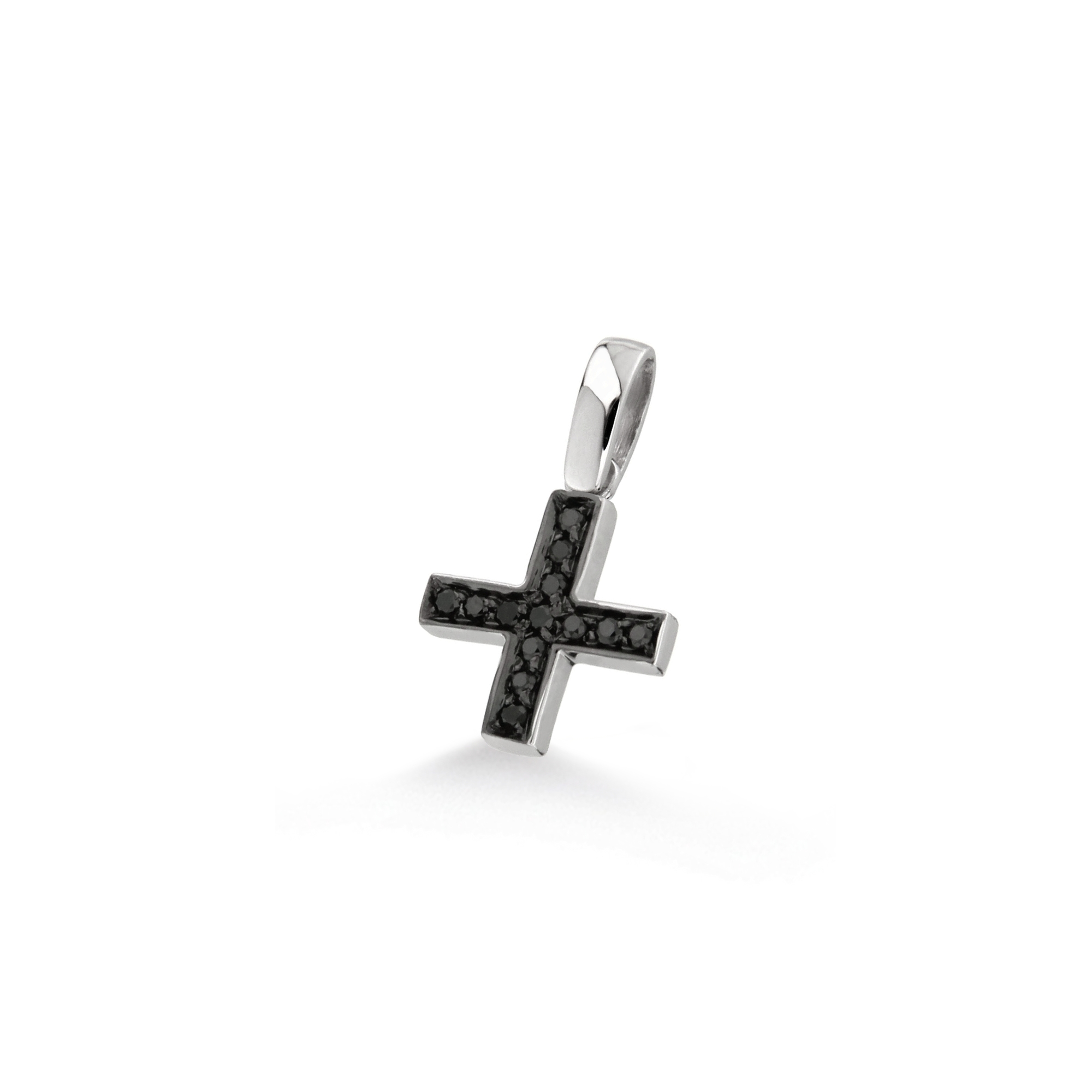 Pandantiv cruciulita din aur 18K cu diamante negre 0,08 ct., model Orsini 0319CIN Pandantiv cruciulita din aur 18K cu diamante negre 0,08 ct., model Orsini 0319CIN
