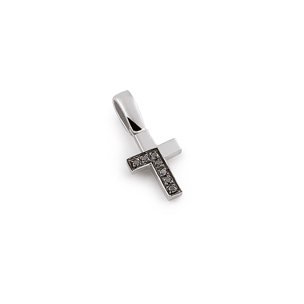 Pandantiv cruciulita din aur 18K cu diamante negre 0,05 ct., model Orsini 0324CIN Pandantiv cruciulita din aur 18K cu diamante negre 0,05 ct., model Orsini 0324CIN