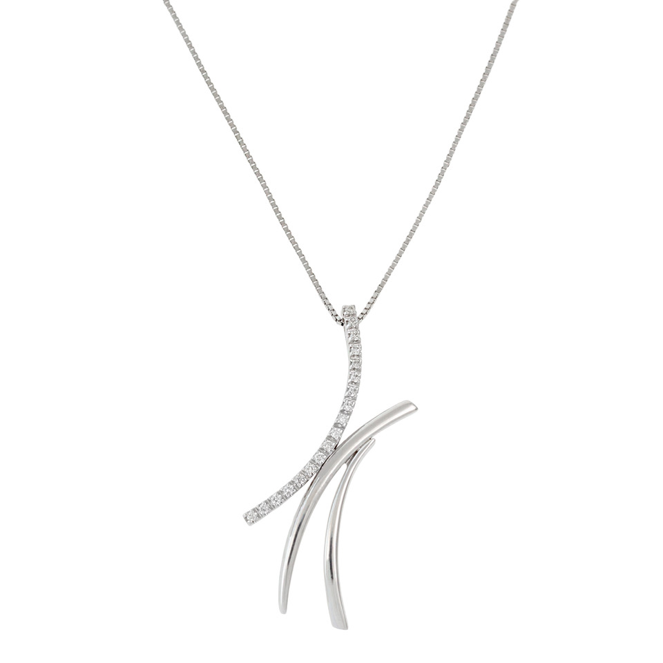 Lantisor din aur 18K cu pandantiv cu diamante 0,09 ct., model Orsini 0361CI Lantisor din aur 18K cu pandantiv cu diamante 0,09 ct., model Orsini 0361CI