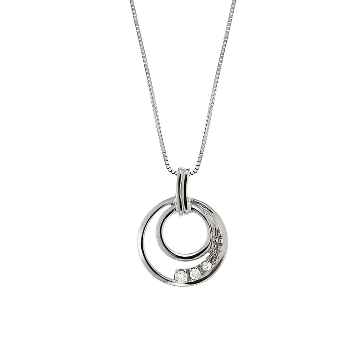 Lantisor din aur 18K cu pandantiv cu diamante 0,06 ct., model Orsini 0389CI Lantisor din aur 18K cu pandantiv cu diamante 0,06 ct., model Orsini 0389CI