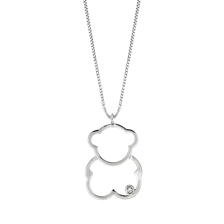 Lantisor din aur 18K cu pandantiv ursulet cu diamant 0,01 ct., model Orsini 0440CI Lantisor din aur 18K cu pandantiv ursulet cu diamant 0,01 ct., model Orsini 0440CI