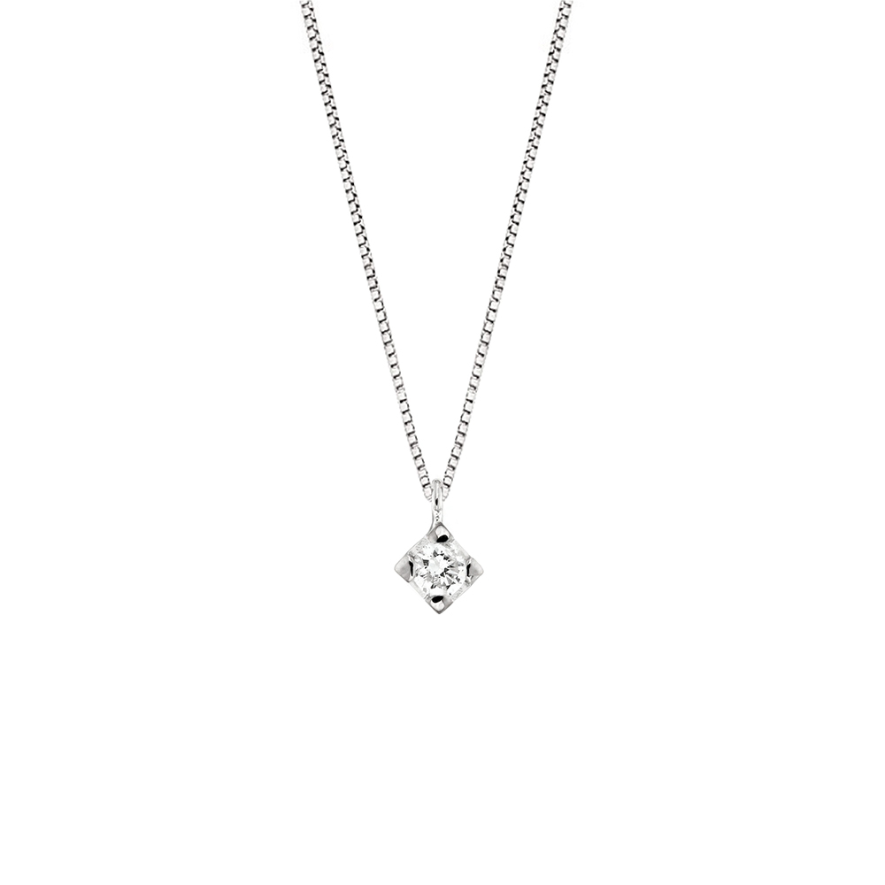 Lantisor din aur 18K cu pandantiv cu diamant 0,03 ct., model Orsini 0449CI-03 Lantisor din aur 18K cu pandantiv cu diamant 0,03 ct., model Orsini 0449CI-03