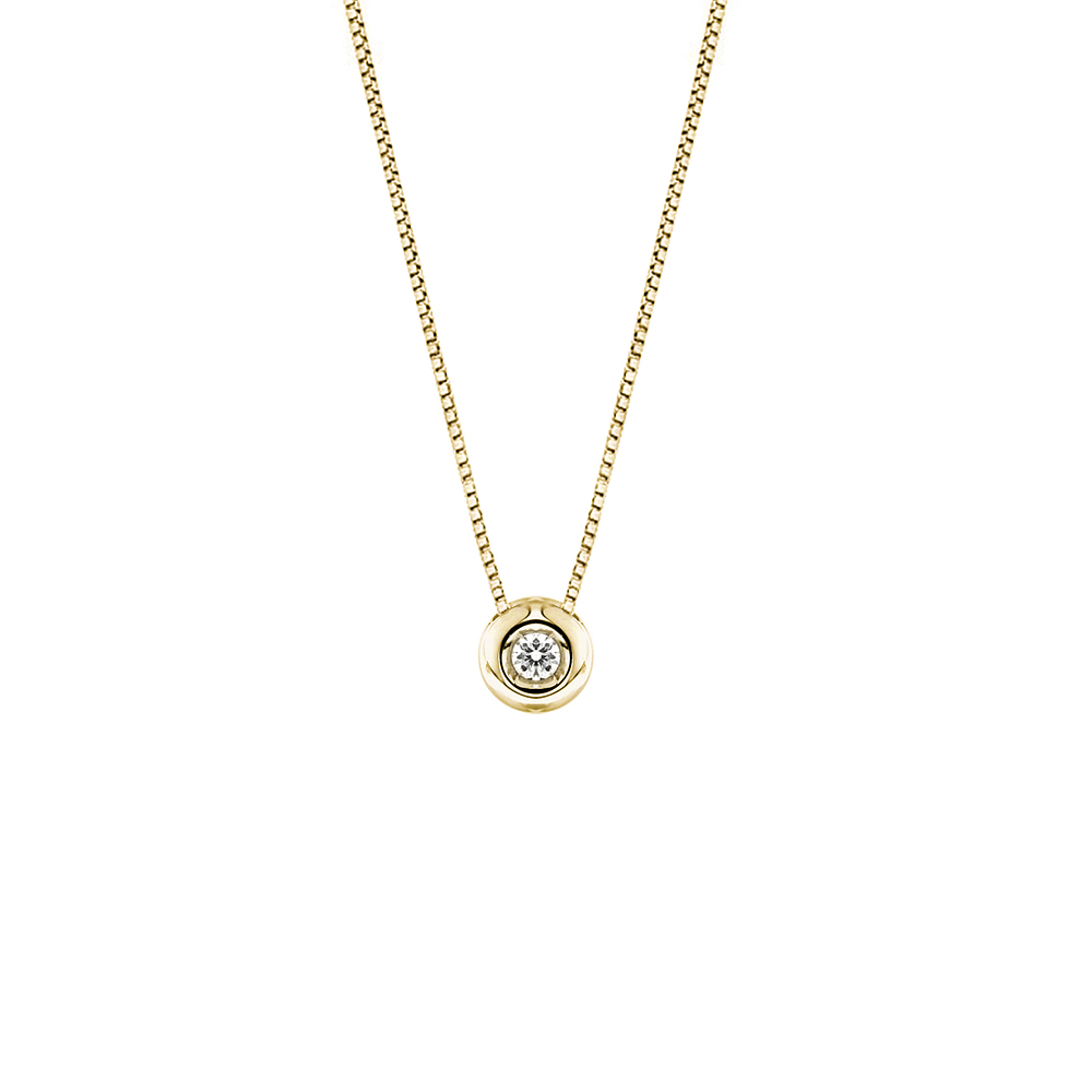Lantisor din aur 18K cu pandantiv cu diamant 0,02 ct., model Orsini 0450CI-02 Lantisor din aur 18K cu pandantiv cu diamant 0,02 ct., model Orsini 0450CI-02