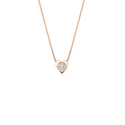 Lantisor din aur roz 18K cu pandantiv inima cu diamant 0,04 ct., model Orsini 0478CI
