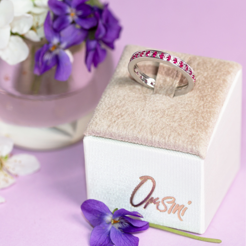 Inel eternity din aur 18K cu rubine 0,40 ct., model Orsini 0769-R Inel eternity din aur 18K cu rubine 0,40 ct., model Orsini 0769-R