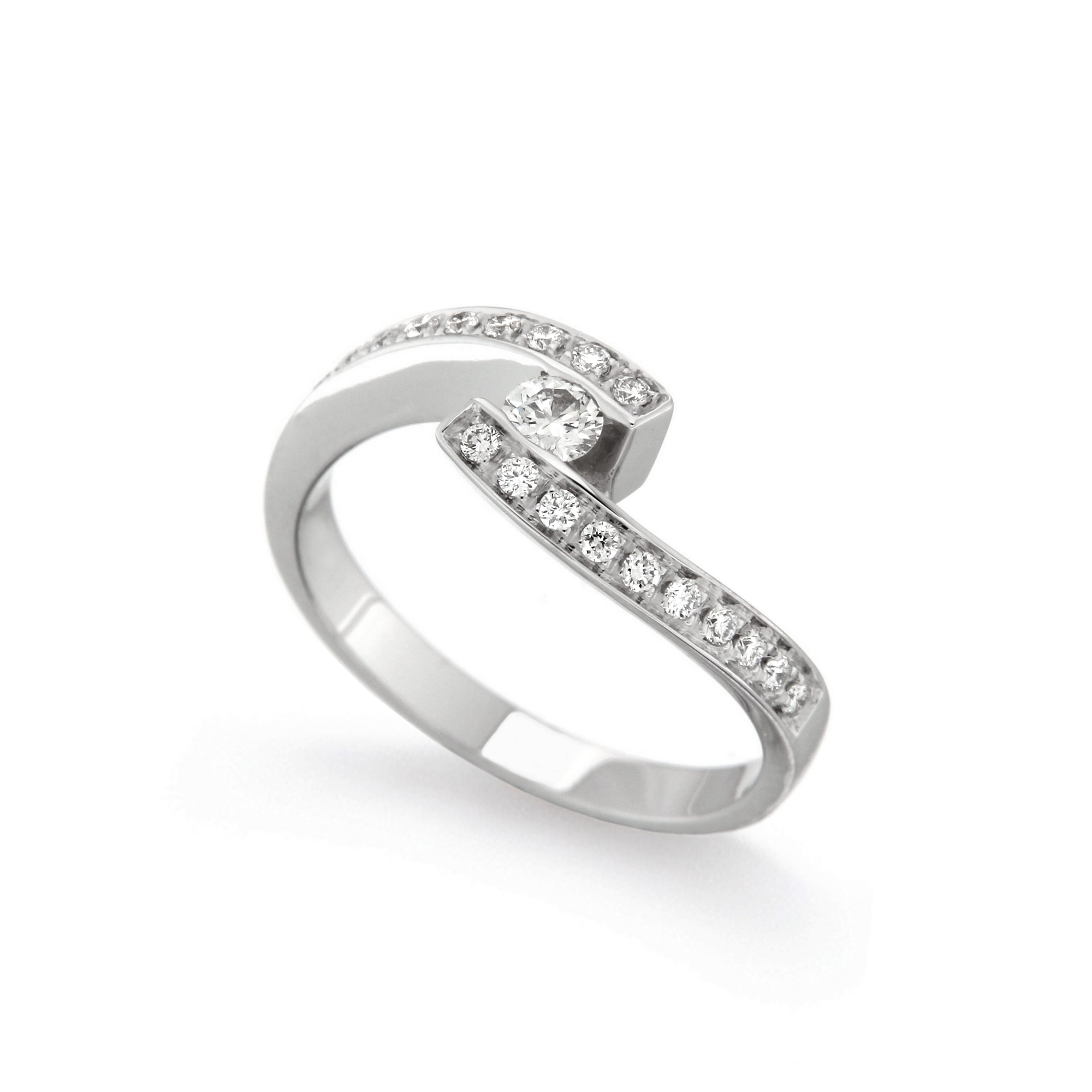 Inel de logodna din aur 18K cu diamante 0,34 ct., model Orsini 1463G Inel de logodna din aur 18K cu diamante 0,34 ct., model Orsini 1463G