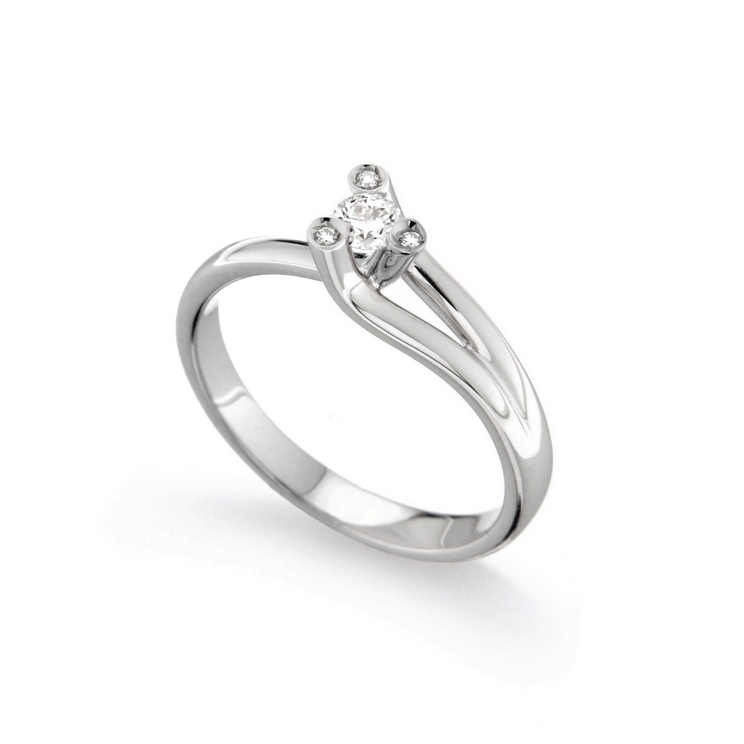 Inel de logodna din aur 18K cu diamante 0,15 ct., model Orsini 2432G Inel de logodna din aur 18K cu diamante 0,15 ct., model Orsini 2432G