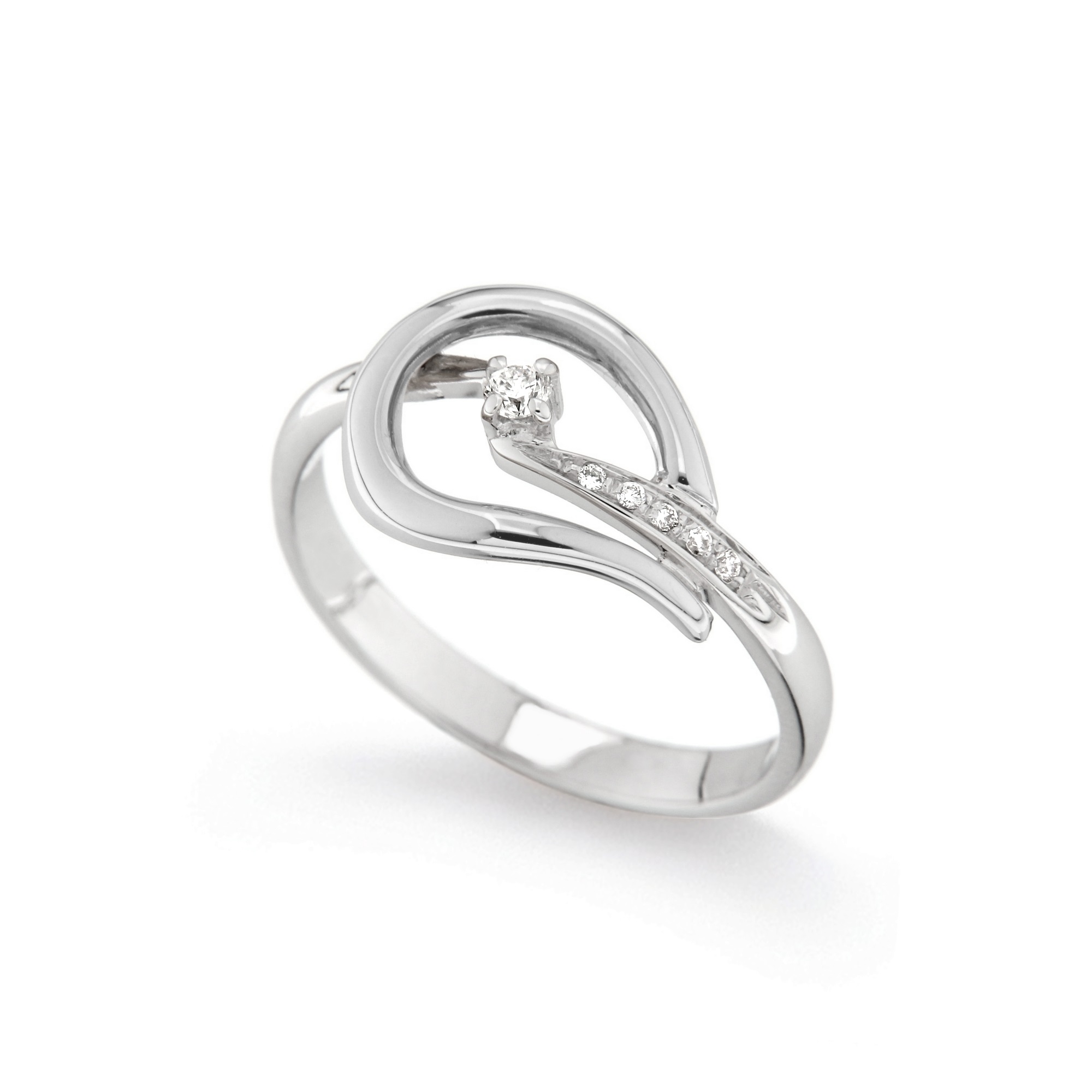 Inel de logodna din aur 18K cu diamante 0,09 ct., model Orsini 2441G Inel de logodna din aur 18K cu diamante 0,09 ct., model Orsini 2441G