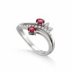 Inel din aur 18K cu rubine 0,50 ct. si diamante 0,07 ct., model Orsini 2450G-R3X4 Inel din aur 18K cu rubine 0,50 ct. si diamante 0,07 ct., model Orsini 2450G-R3X4