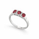 Inel din aur 18K cu rubine 0,70 ct. si diamante 0,08 ct., model Orsini 2662G-R3X4 Inel din aur 18K cu rubine 0,70 ct. si diamante 0,08 ct., model Orsini 2662G-R3X4