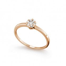 Inel de logodna din aur roz 18K cu diamante 0,17 ct., model Orsini 2694G