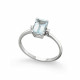 Inel de logodna din aur 18K cu acvamarin 0,98 ct. si diamante 0,02 ct., model Orsini 2755G-5X7 Inel de logodna din aur 18K cu acvamarin 0,98 ct. si diamante 0,02 ct., model Orsini 2755G-5X7