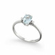 Inel de logodna din aur 18K cu acvamarin 0,60 ct. si diamante 0,02 ct., model Orsini 2756G-5X7 Inel de logodna din aur 18K cu acvamarin 0,60 ct. si diamante 0,02 ct., model Orsini 2756G-5X7