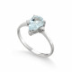 Inel de logodna din aur 18K cu acvamarin 1,00 ct. si diamante 0,02 ct., model Orsini 2783G-6X9 Inel de logodna din aur 18K cu acvamarin 1,00 ct. si diamante 0,02 ct., model Orsini 2783G-6X9