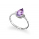 Inel de logodna din aur 18K cu ametist 0,90 ct. si diamante 0,02 ct., model Orsini 2783G-AM6X9 Inel de logodna din aur 18K cu ametist 0,90 ct. si diamante 0,02 ct., model Orsini 2783G-AM6X9