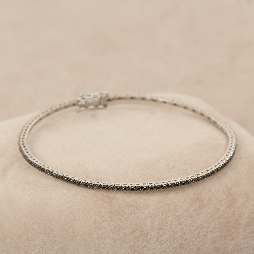 Bratara tennis din aur 18K cu diamante negre 0,50 ct., model Orsini BR0084ND Bratara tennis din aur 18K cu diamante negre 0,50 ct., model Orsini BR0084ND