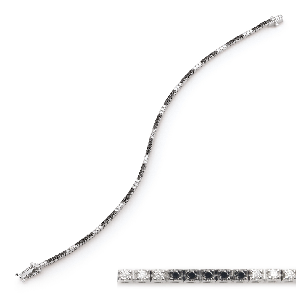 Bratara tennis din aur 18K cu diamante albe si negre 0,58 ct., model Orsini BR0084ND1 Bratara tennis din aur 18K cu diamante albe si negre 0,58 ct., model Orsini BR0084ND1