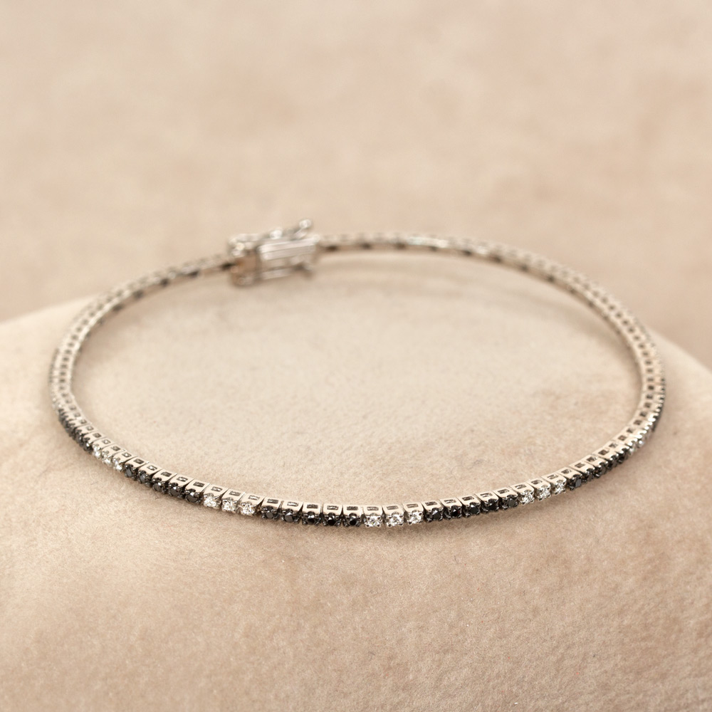 Bratara tennis din aur 18K cu diamante albe si negre 0,58 ct., model Orsini BR0084ND1 Bratara tennis din aur 18K cu diamante albe si negre 0,58 ct., model Orsini BR0084ND1