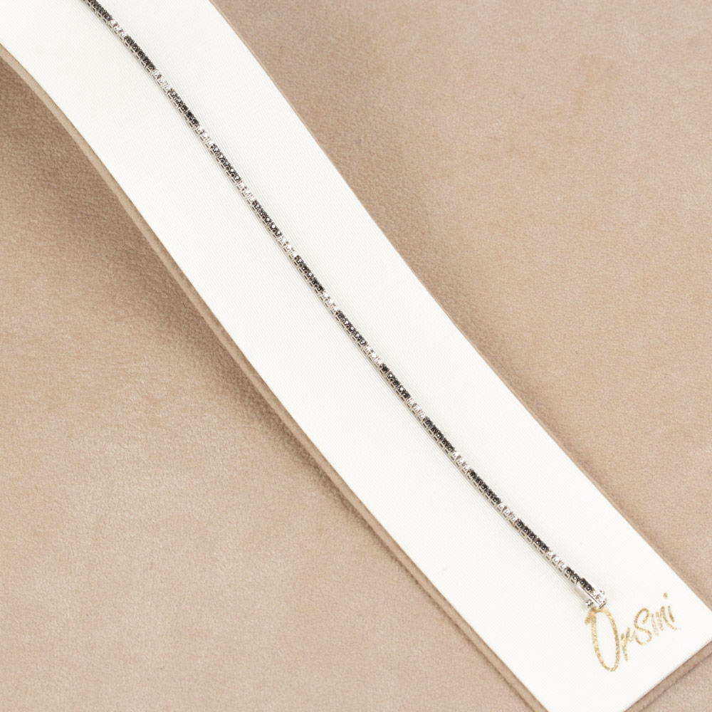 Bratara tennis din aur 18K cu diamante albe si negre 0,58 ct., model Orsini BR0084ND1 Bratara tennis din aur 18K cu diamante albe si negre 0,58 ct., model Orsini BR0084ND1