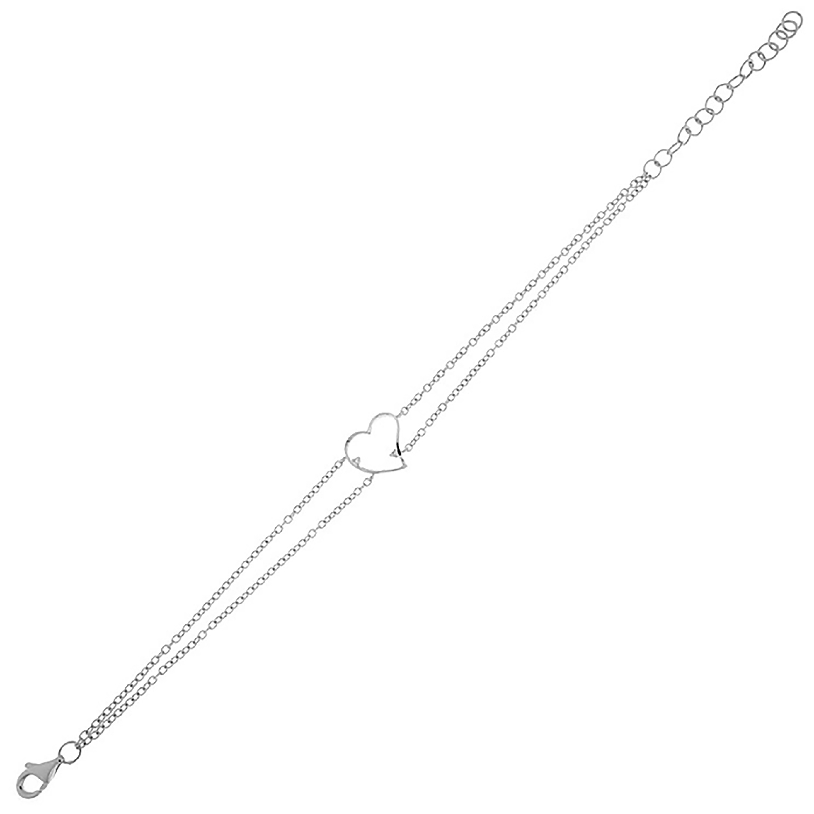 Bratara din aur 18K cu diamante 0,02 ct., model inima, Orsini BR0156 Bratara din aur 18K cu diamante 0,02 ct., model inima, Orsini BR0156