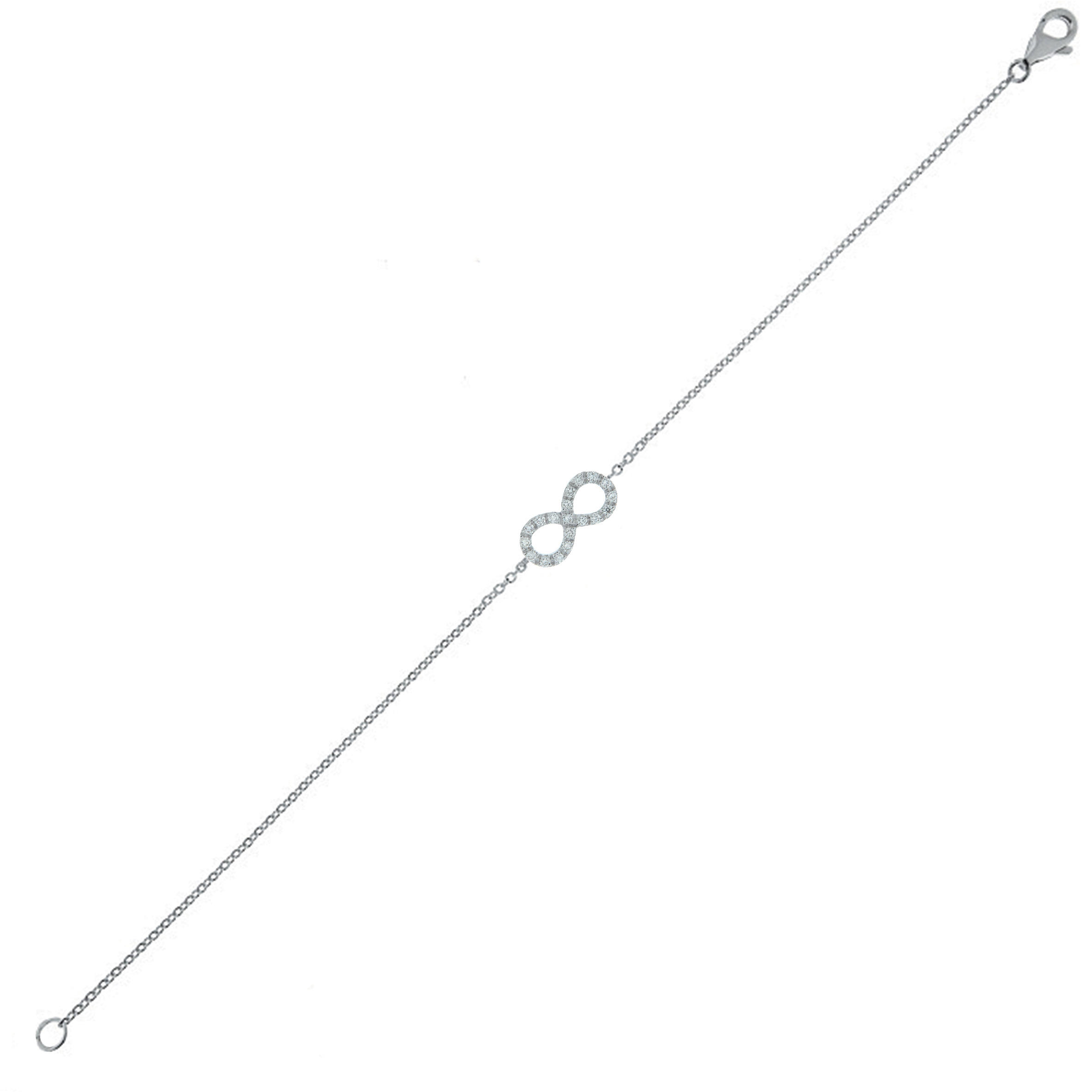 Bratara din aur 18K cu diamante 0,10 ct., model infinit, Orsini BR0176 Bratara din aur 18K cu diamante 0,10 ct., model infinit, Orsini BR0176