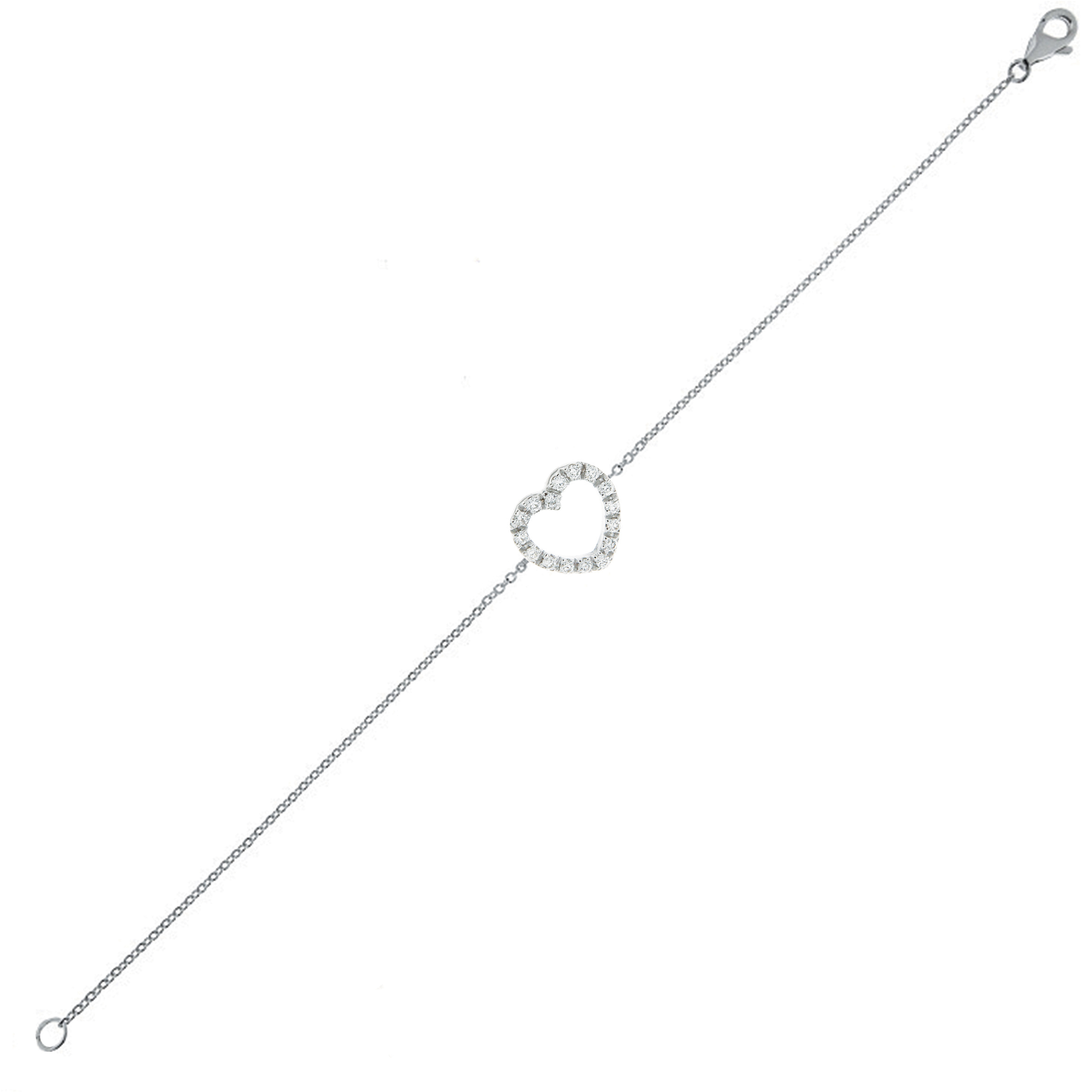 Bratara din aur 18K cu diamante 0,08 ct., model inima, Orsini BR0177 Bratara din aur 18K cu diamante 0,08 ct., model inima, Orsini BR0177