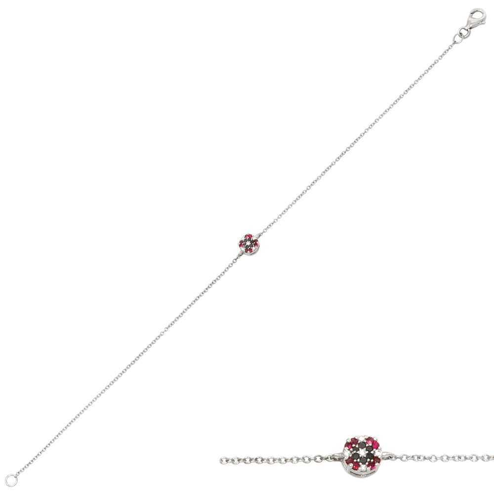 Bratara din aur 18K cu diamante 0,09 ct. si rubine 0,06 ct., model Orsini Romania Special BR0189-B Bratara din aur 18K cu diamante 0,09 ct. si rubine 0,06 ct., model Orsini Romania Special BR0189-B
