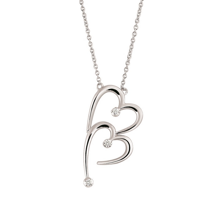 Lantisor din aur 18K cu pandantiv inima cu diamante 0,09 ct., model Orsini CI1422 Lantisor din aur 18K cu pandantiv inima cu diamante 0,09 ct., model Orsini CI1422