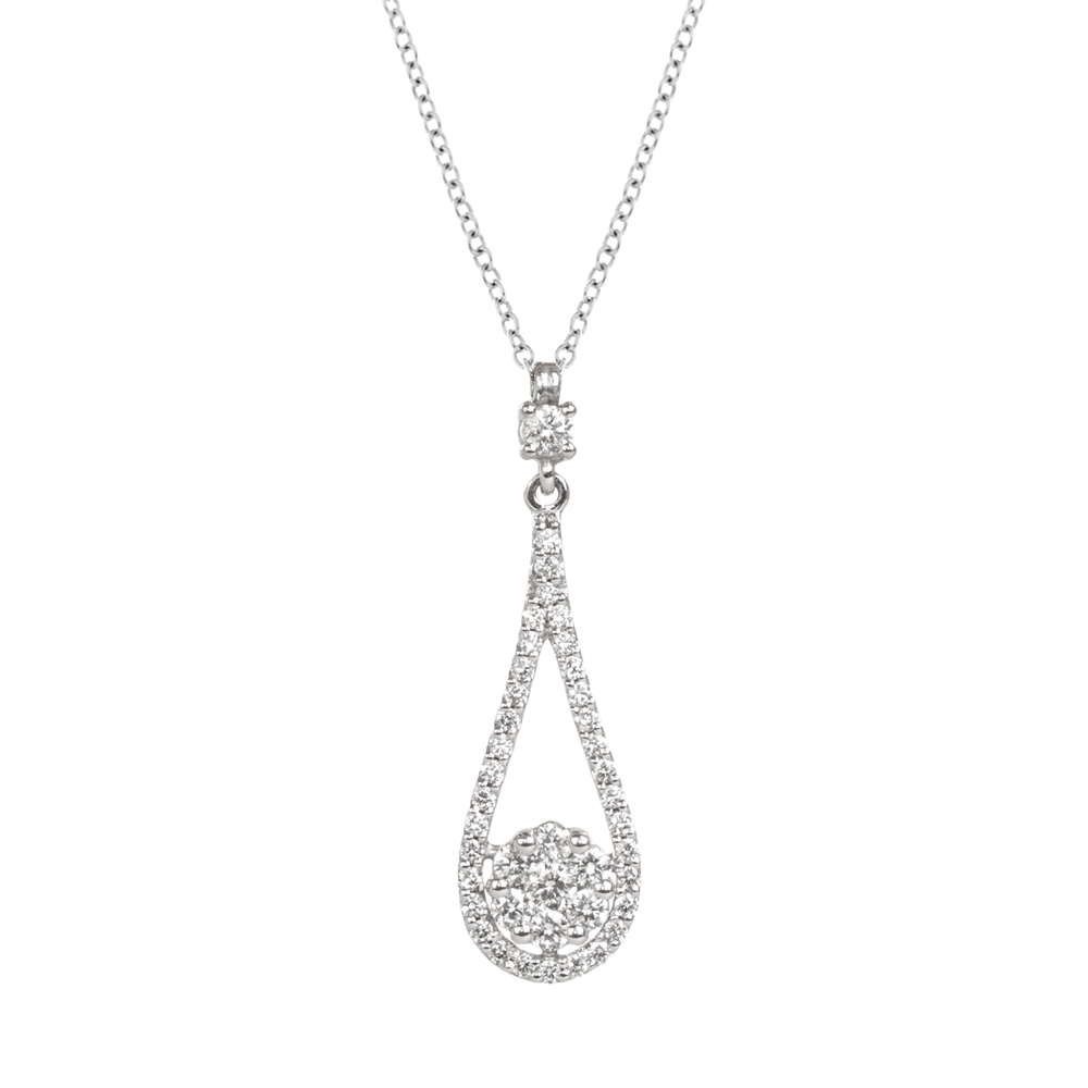 Lantisor din aur 18K cu pandantiv cu diamante 0,49 ct., model Orsini CI1642 Lantisor din aur 18K cu pandantiv cu diamante 0,49 ct., model Orsini CI1642