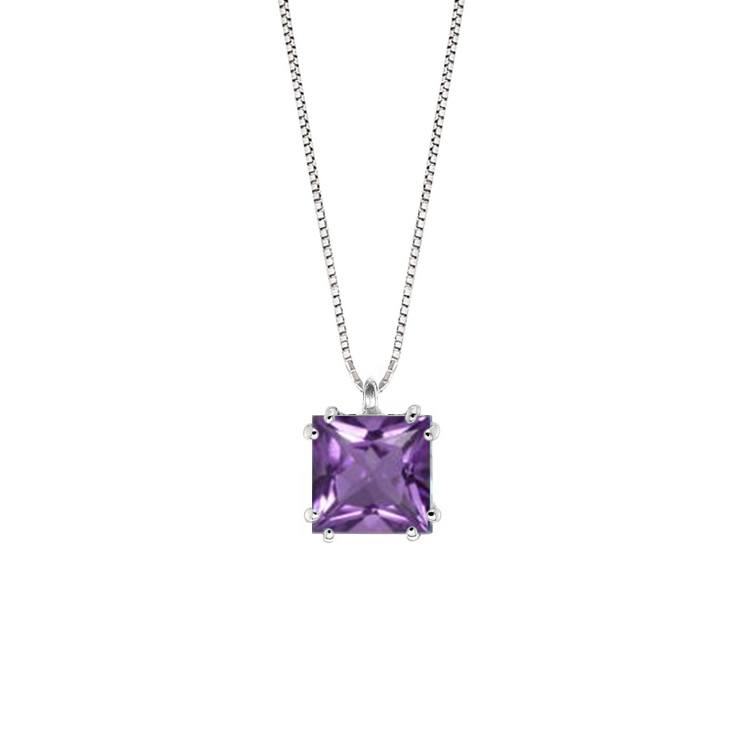 Lantisor din aur 18K cu pandantiv cu ametist 0,80 ct., model Orsini CI1752-AM6X6 Lantisor din aur 18K cu pandantiv cu ametist 0,80 ct., model Orsini CI1752-AM6X6