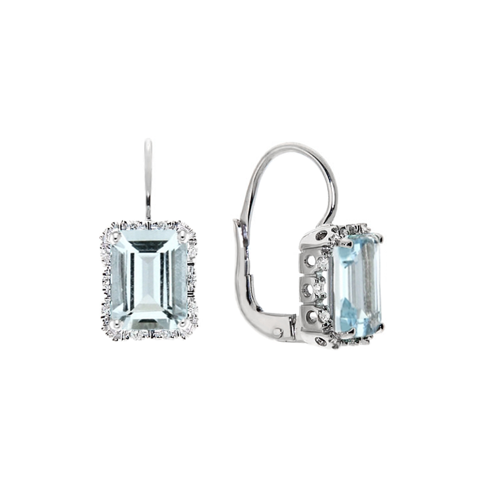Cercei din aur 18K cu acvamarin 3,80 ct. si diamante 0,18 ct., model Orsini OR0205-7X9 Cercei din aur 18K cu acvamarin 3,80 ct. si diamante 0,18 ct., model Orsini OR0205-7X9